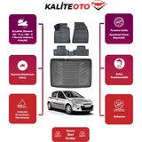 Renault Clio 3 2011 Model Bagaj Havuzu+4d Araca Özel Havuzlu Paspas Takımıı Prqx - Siyah