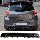 Renault Clio 3 Difuzor Arka Tampon Eki 4 Egzoz Cikisli Siyah Lux Tip