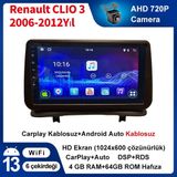 Renault Clio 3(2006-2012 Yıl)android Sürüm 13 Kablosuz Carplay Navigasyon Multimedya 9 Inç Ekran Çerçeveli ve Arka Görüş Kameralı 4g Ram + 64GB Hafıza