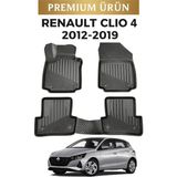 Renault Clio 4 2012–2019 Uyumlu 3D Havuzlu Oto Paspas Premium - Siyah