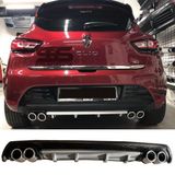 Renault Clio 4 Difuzor Arka Tampon Eki 4 Egzoz Cikisli Gri Lux Tip