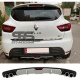 Renault Clio 4 Difüzör Arka Tampon Eki 4 Egzoz Çıkışlı Gri