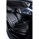 Renault Clio 4 Hatchback Uyumlu Lüx Deri Oto Koltuk Kılıfı Ön Arka Takım Antalya Serisi Siyah Beyaz