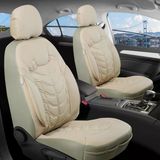Renault Clio 4 Hatchback Uyumlu Lüx Deri Oto Koltuk Kılıfı Ön Arka Takım Classy Serisi Bej