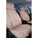 Renault Clio 4 Hatchback Uyumlu Lüx Deri Oto Koltuk Kılıfı Ön Arka Takım Crystal Serisi Bej