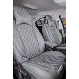 Renault Clio 4 Hatchback Uyumlu Lüx Yarı Deri Oto Koltuk Kılıfı Ön Arka Takım Petra Serisi Füme