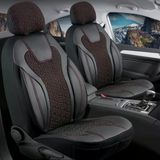Renault Clio 4 Hatchback Uyumlu Lüx Yarı Deri Oto Koltuk Kılıfı Ön Arka Takım Yeni Siena Siyah Kırmızı