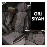 Renault Clio 4 Lüx Oto Koltuk Minderi Ön Arka 5'li Set ELEGANCE Serisi GRİ SİYAH