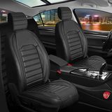 Renault Clio 4 Sport Tourer Uyumlu Lüx Deri Oto Koltuk Kılıfı Ön Arka Takım Orijinal Serisi Siyah