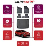 Renault Clio 4 Sportourer 2016 Model Bagaj Havuzu+4d Araca Özel Havuzlu Paspas Takımıı Prqx - Siyah