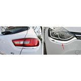Renault Clio 4 Uyumlu 2012-2018 Krom Ön Far Kaşı 2 Parça ve Arka Stop Kaşı Paslanmaz Çelik