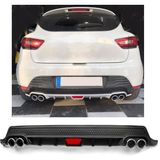 Renault Clio 4 Uyumlu Body Kit Difüzör 4 Çıkış Yuvarlak Siyah Model 2