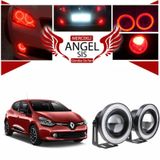 Renault Clio 4 Uyumlu, Universal Mercekli Led Angel Sis Farı, 76mm Kırmızı Renk