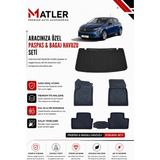 Renault Clio 5 2021 Model 4d Ekstra Havuzlu Paspas ve Bagaj Havuzu Set - Siyah