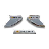 Renault Clio 5 Rs-line Krom Çamurluk Çıtası + Bagaj Kapağı Logosu Set 3 Parça Abs 2019 Ve Sonrası