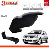 Renault Clio Hb 1998-2005 Delmesiz Çelik Ayaklı Siyah Kolçak Kol Dayama