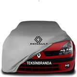 Renault Clio Symbol Sedan (1999 - 2002) Gri Kumaş Araba Branda Logolu Penye Oto Branda - Araç modeline özel tasarım