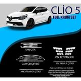 Renault Clio Uyumlu 4 Krom Set (Cam Çerçeve.-Yan Kapı Çıt.-Ön Alt Panjur-Arka Tampon Çıt.-Ön Panjur Çıt.) Parça Clio 4 (