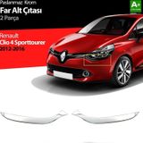 Renault Clio Uyumlu 4 Sport Tourer Krom Far Alt Çıtası 2 Parça. 2012-2016