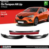 Renault Clio Uyumlu 5 Hatchback Abs Plastik Ön Tampon Alt Lip Kırmızı Ekli 4 Parça. 2019 Üzeri A+kalite Parça