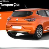 Renault Clio Uyumlu 5 Krom Arka Tampon Çıtası 2019 Ve Üzeri
