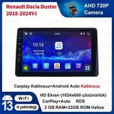Renault Dacia DUSTER(2018-2024 Yıl)2gb Ram + 32GB Rom Hafıza Multimedya Android Sürüm 13 Kablosuz Carplay Navigasyon 10 Inç Ekran Çerçeveli ve arka görüş kameralı