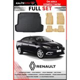 Renault Fluence 2009 Sonrası 4d Bagaj ve Pro Serisi Havuzlu Bej Paspas Takımı - Siyah