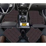 Renault Fluence 2009 Sonrası Uyumlu Kırmızı Dikişli Siyah Deri Paspas - Çok Renkli