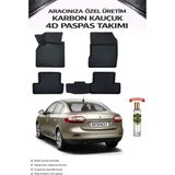 Renault Fluence 2011 Model Aracınıza Özel Karbon Kauçuk Paspas Takımı - Siyah