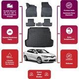 Renault Fluence 2014 Model Bagaj Havuzu+4d Araca Özel Havuzlu Paspas Takımıı Maxii - Siyah
