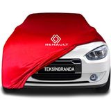 Renault Fluence Kırmızı Kumaş Araba Branda Logolu Penye Oto Branda - Araç modeline özel tasarım