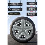 Renault Jant Kapağı Seti 4 Adet 14" Inç Gri ( Clio 4 5 Symbol Megane Kangoo Fluence Taliant Express Brodway ) G010 - 14 inç