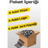 Renault Jant Kapağı Seti 4 Adet 15" Inç Gri Siyah ( Clio 4 5 Symbol Megane Kangoo Fluence Taliant Express Brodway ) R025 - Gri - Siyah - 15 inç