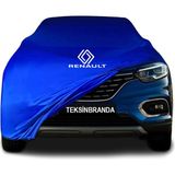 Renault Kadjar Mavi Kumaş Araba Branda Logolu Penye Oto Branda - Araç modeline özel tasarım