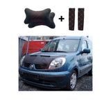 Renault Kangoo 2002 Suni Deri Lüx Kaput Koruyucu Maske Kırmızı Nakış Kapitone Yastık-Kemer Setli 118MPS