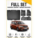 Renault Kangoo 2023 Model Birebir Uyumlu Bagaj Havuzu+Paspas Seti - Siyah