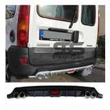 Renault Kangoo Difüzör Arka Tampon Eki 4 Egzoz Çıkışlı Siyah Tip
