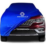 Renault Koleos (2019 - ) Mavi Kumaş Araba Branda Logolu Penye Oto Branda - Araç modeline özel tasarım