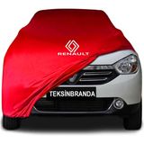 Renault Lodgy Kırmızı Kumaş Araba Branda Logolu Penye Oto Branda - Araç modeline özel tasarım