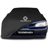 Renault Megane 1 Hatchback (1996 - 2003) Siyah Kumaş Araba Branda Logolu Kumaş Araba Brandası Penye Oto Branda - Araç modeline özel tasarım