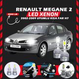 Renault Megane 2 2002-2009 Kısa Far Uyumlu Şimşek Etkili Led Xenon Performance Series H7