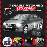 Renault Megane 2 2002-2009 Kısa Far Uyumlu Şimşek Etkili Led Xenon Premium Series H7