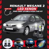 Renault Megane 2 2002-2009 Kısa Far Uyumlu Şimşek Etkili Led Xenon Pro Series H7