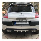 Renault Megane 2 HB Difüzör Arka Tampon Eki 2 Egzoz Çıkışlı Gri