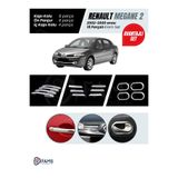 Renault Megane 2 Krom Aksesuar Seti 3 Parça 2002-2006 (Kapı Kolu+İç Kapı Kolu Çerçeve+Ön Panjur) 400025-000008-100016