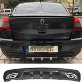 Renault Megane 2 Sedan Difüzör Arka Tampon Eki 2 Egzoz Çıkışlı Siyah