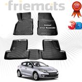 Renault MEGANE 3 HB 3D Havuzlu Paspas 2009-2017 Arası Siyah 4 Parça SET - Friemats