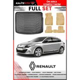 Renault Megane 3 Sport Tourer 2013 Model 4d Bagaj ve Pro Serisi Havuzlu Bej Paspas Takımı - Siyah