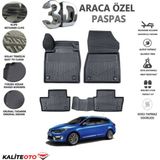 Renault Megane 3 Station Vagon 2011 Model Tam Uyumlu Kokusuz 3D Havuzlu Paspas - Siyah