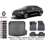 Renault Megane 4 2017 Model Sağ Kulak Bagaj Havuzu Araca Özel Siyah Extra Havuzlu Paspas Takımı